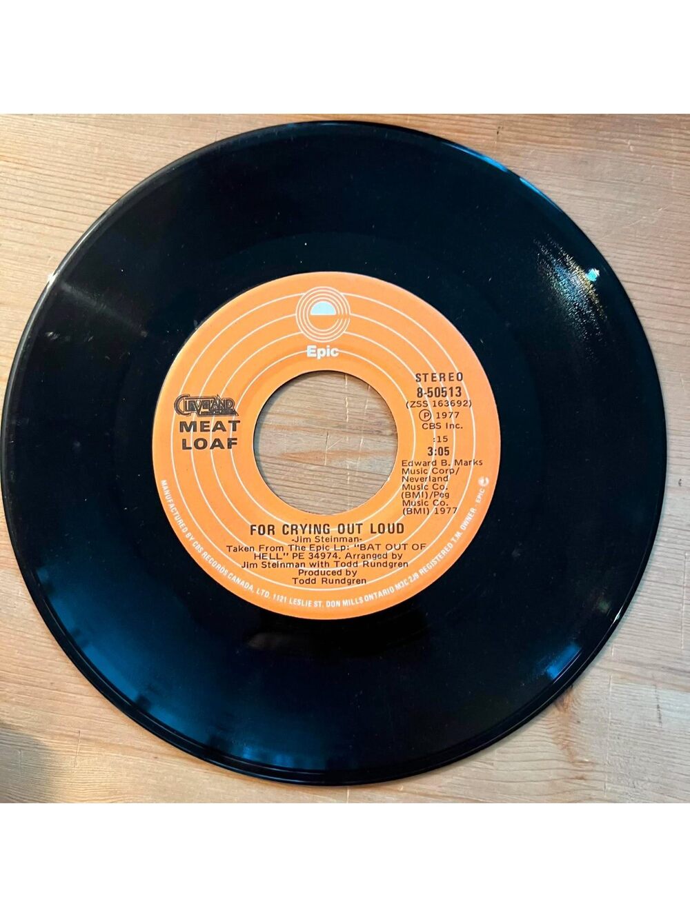 Meat Loaf - For Crying out Loud/Two Out of Three ain't Bad 45rpm VG+ R11
